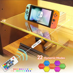Mobile TV da 70" con LED RGB, per TV fino a 75", in Bianco Lavato / Nero Dorato / Grigio Lavato / Marrone Rustico / Noce / Pino, 1-Vano