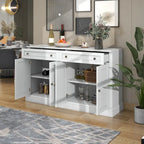 Credenza/Buffet Bianco Antico/Bianco da 60" con 2 Cassetti e 4 Ante