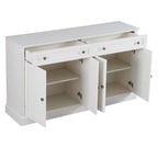Credenza/Buffet Bianco Antico/Bianco da 60" con 2 Cassetti e 4 Ante