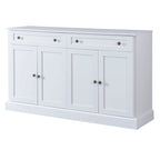 Credenza/Buffet Bianco Antico/Bianco da 60" con 2 Cassetti e 4 Ante