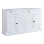 Credenza/Buffet Bianco Antico/Bianco da 60" con 2 Cassetti e 4 Ante