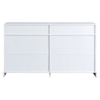 Credenza/Buffet Bianco Antico/Bianco da 60" con 2 Cassetti e 4 Ante