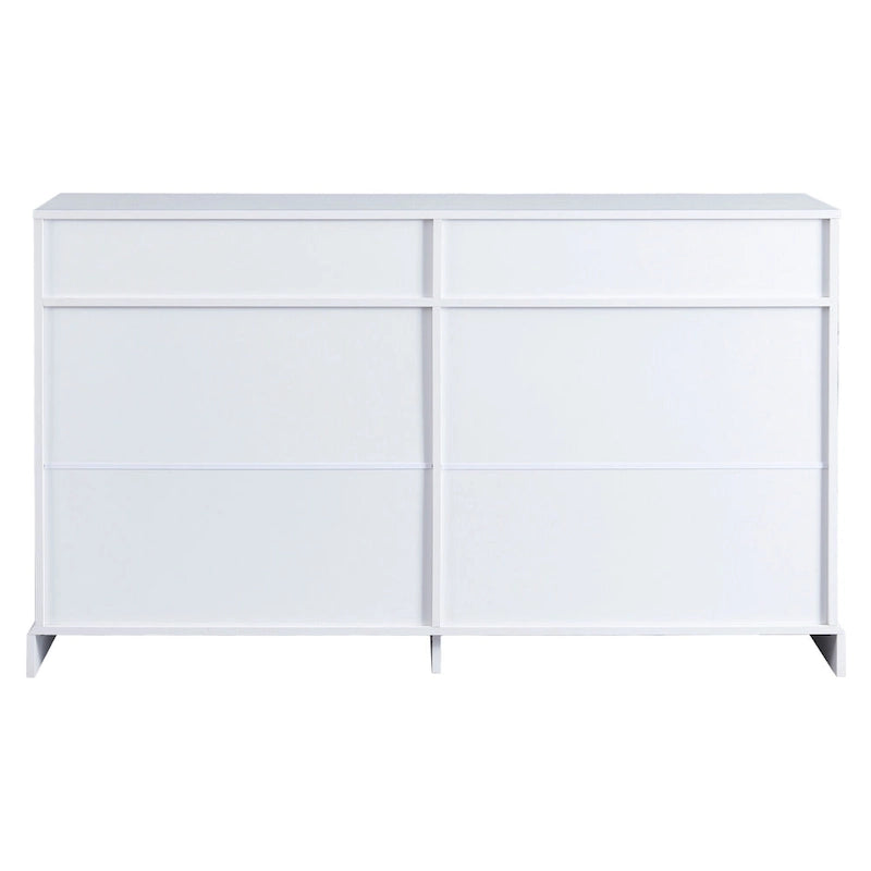 Credenza/Buffet Bianco Antico/Bianco da 60" con 2 Cassetti e 4 Ante