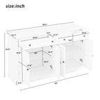 Credenza/Buffet Bianco Antico/Bianco da 60" con 2 Cassetti e 4 Ante