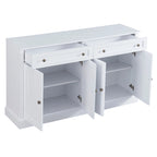 Credenza/Buffet Bianco Antico/Bianco da 60" con 2 Cassetti e 4 Ante