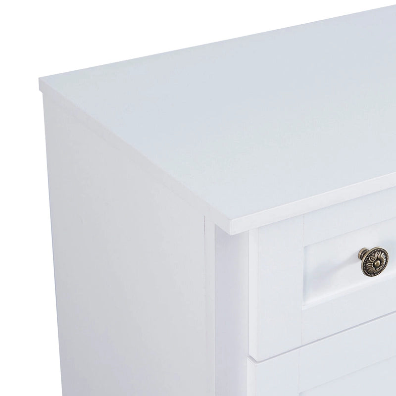 Credenza/Buffet Bianco Antico/Bianco da 60" con 2 Cassetti e 4 Ante