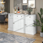 Credenza/Buffet Bianco Antico/Bianco da 60" con 2 Cassetti e 4 Ante