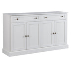Credenza/Buffet Bianco Antico/Bianco da 60" con 2 Cassetti e 4 Ante