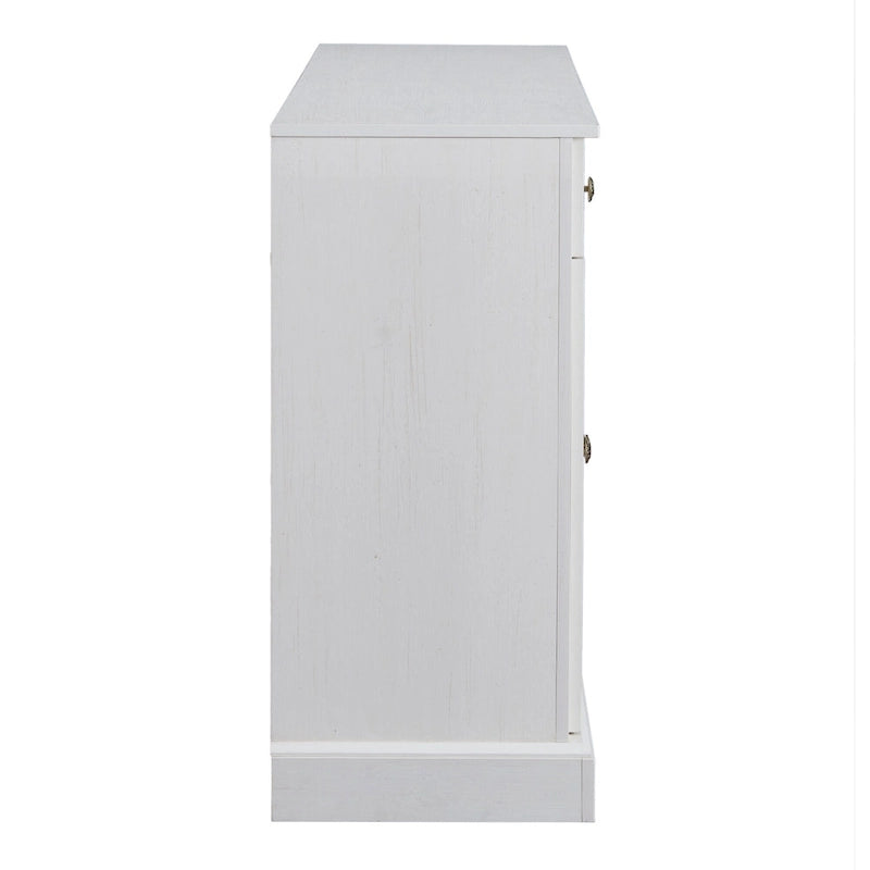Credenza/Buffet Bianco Antico/Bianco da 60" con 2 Cassetti e 4 Ante