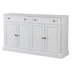 Credenza/Buffet Bianco Antico/Bianco da 60" con 2 Cassetti e 4 Ante