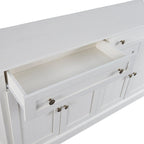 Credenza/Buffet Bianco Antico/Bianco da 60" con 2 Cassetti e 4 Ante