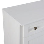 Credenza/Buffet Bianco Antico/Bianco da 60" con 2 Cassetti e 4 Ante