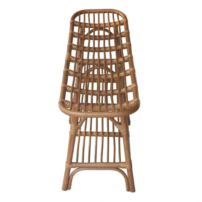 Panca in rattan nera/marrone/bianca con ripiano aperto, 1 posto