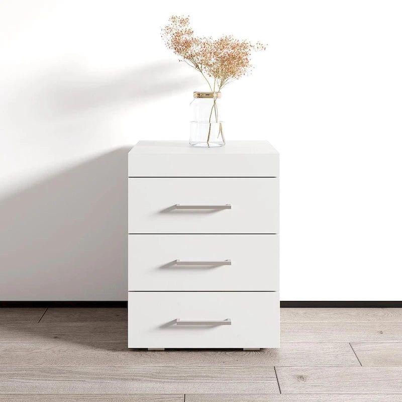 Comodino moderno nero/bianco/noce – Singolo, Finitura opaca