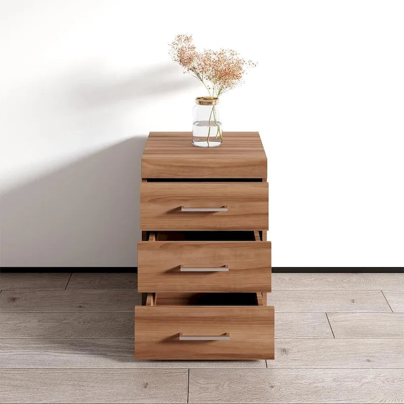 Comodino moderno nero/bianco/noce – Singolo, Finitura opaca