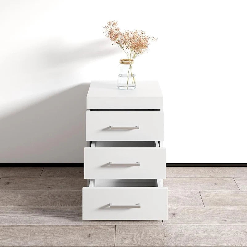 Comodino moderno nero/bianco/noce – Singolo, Finitura opaca