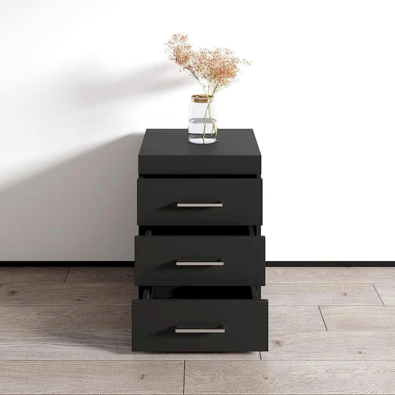 Comodino moderno nero/bianco/noce – Singolo, Finitura opaca