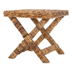 Panchina a X in Rattan Intrecciato, Naturale e Nero, 1 Posto, 2 Colori