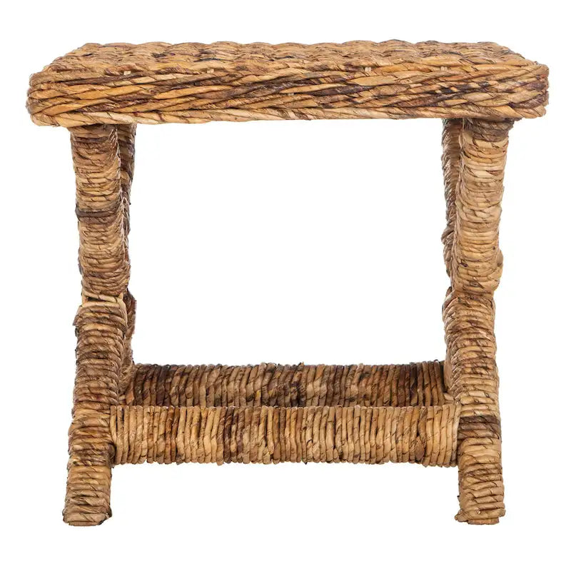 Panchina a X in Rattan Intrecciato, Naturale e Nero, 1 Posto, 2 Colori
