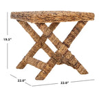 Panchina a X in Rattan Intrecciato, Naturale e Nero, 1 Posto, 2 Colori