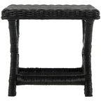 Panchina a X in Rattan Intrecciato, Naturale e Nero, 1 Posto, 2 Colori
