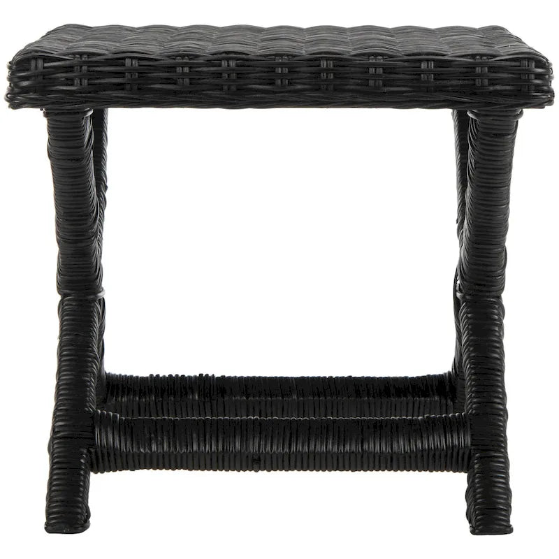 Panchina a X in Rattan Intrecciato, Naturale e Nero, 1 Posto, 2 Colori