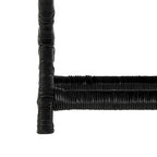 Panchina a X in Rattan Intrecciato, Naturale e Nero, 1 Posto, 2 Colori