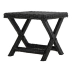 Panchina a X in Rattan Intrecciato, Naturale e Nero, 1 Posto, 2 Colori