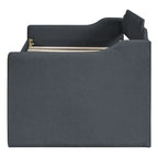 Letto a Giorno a Due Letti con Rotelle e 3 Cassetti, Stile Divano, 1 Posto, Colore Beige