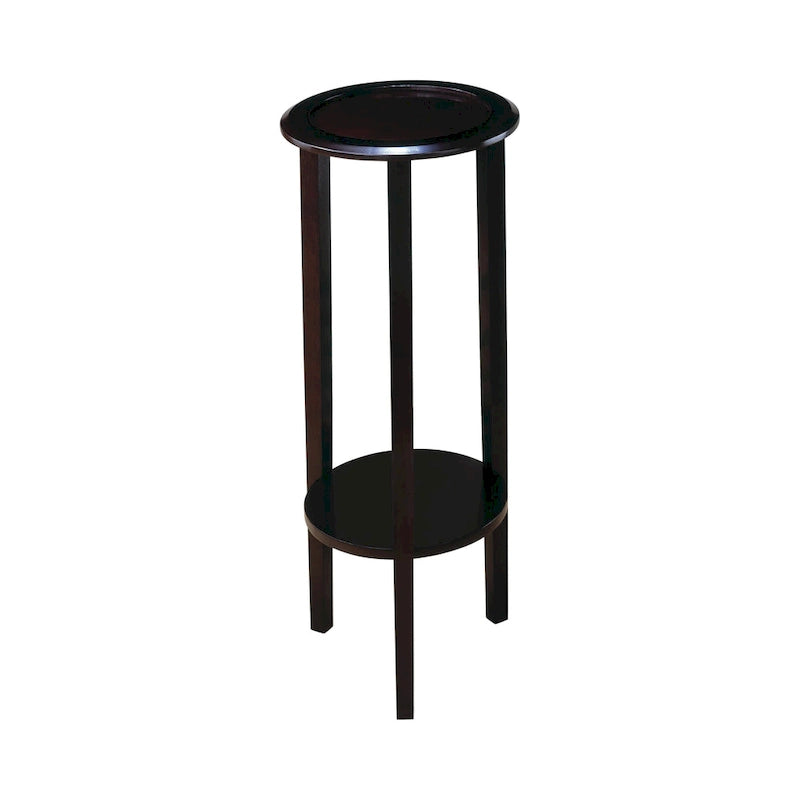 Tavolino rotondo con accenti, espresso, legno/MDF, singolo