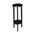 Tavolino rotondo con accenti, espresso, legno/MDF, singolo