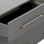 Comò a 6 cassetti bianco/grigio/nero, singolo