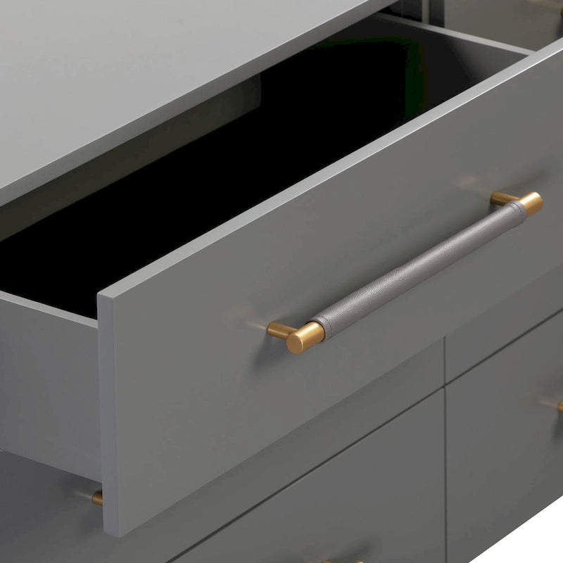 Comò a 6 cassetti bianco/grigio/nero, singolo