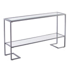 Consolle stretta Glam nera/argento, a 2 ripiani, montaggio a 1 persona