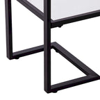 Consolle stretta Glam nera/argento, a 2 ripiani, montaggio a 1 persona
