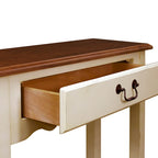 Bianco Sporco / Tavolo Consolle Stretto in Rovere Medio – Montaggio da 1 Persona