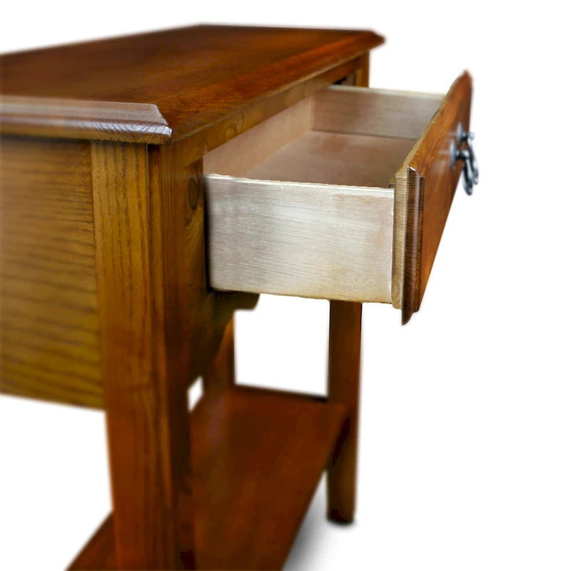 Bianco Sporco / Tavolo Consolle Stretto in Rovere Medio – Montaggio da 1 Persona