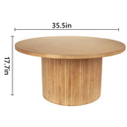 Tavolino da caffè rotondo impilabile in rovere naturale, stile moderno di metà secolo (singolo)