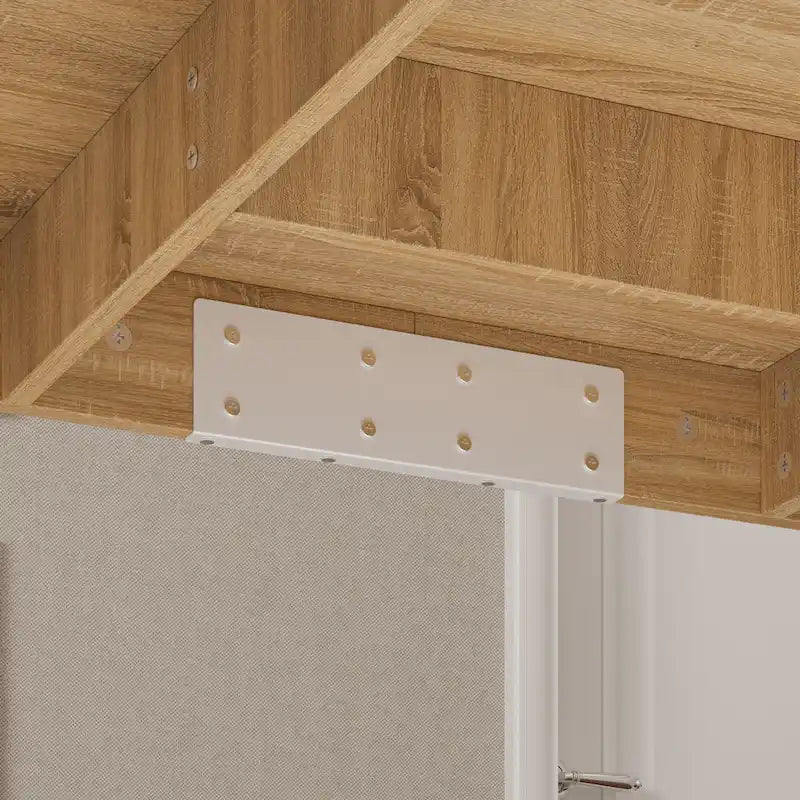 Tavolo con Piano Effetto Legno e Base Bianca, Multiuso, 4-6 Posti