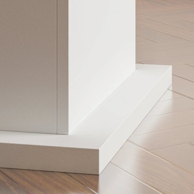 Tavolo con Piano Effetto Legno e Base Bianca, Multiuso, 4-6 Posti
