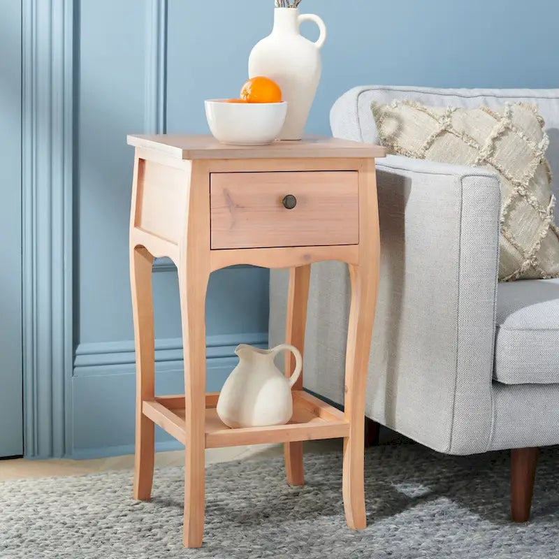 Tavolino in stile francese, singolo o in coppia – Miele Naturale / Crema Vintage / Grigio Cenere