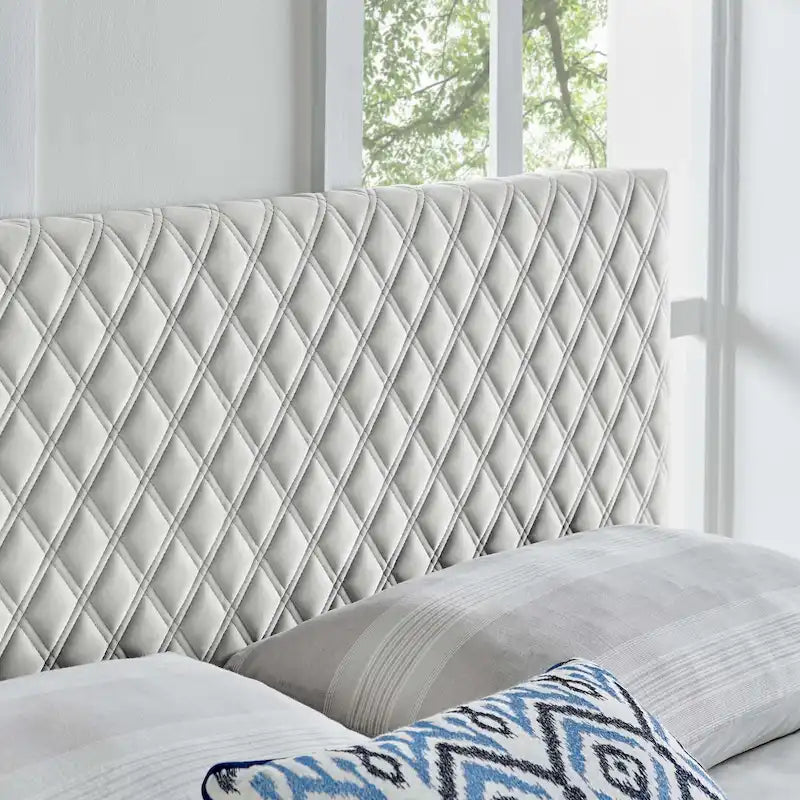 Testiera in velluto trapuntato per letto a una piazza e mezza/matrimoniale - Disponibile in 8 colori