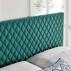 Testiera in velluto trapuntato per letto a una piazza e mezza/matrimoniale - Disponibile in 8 colori