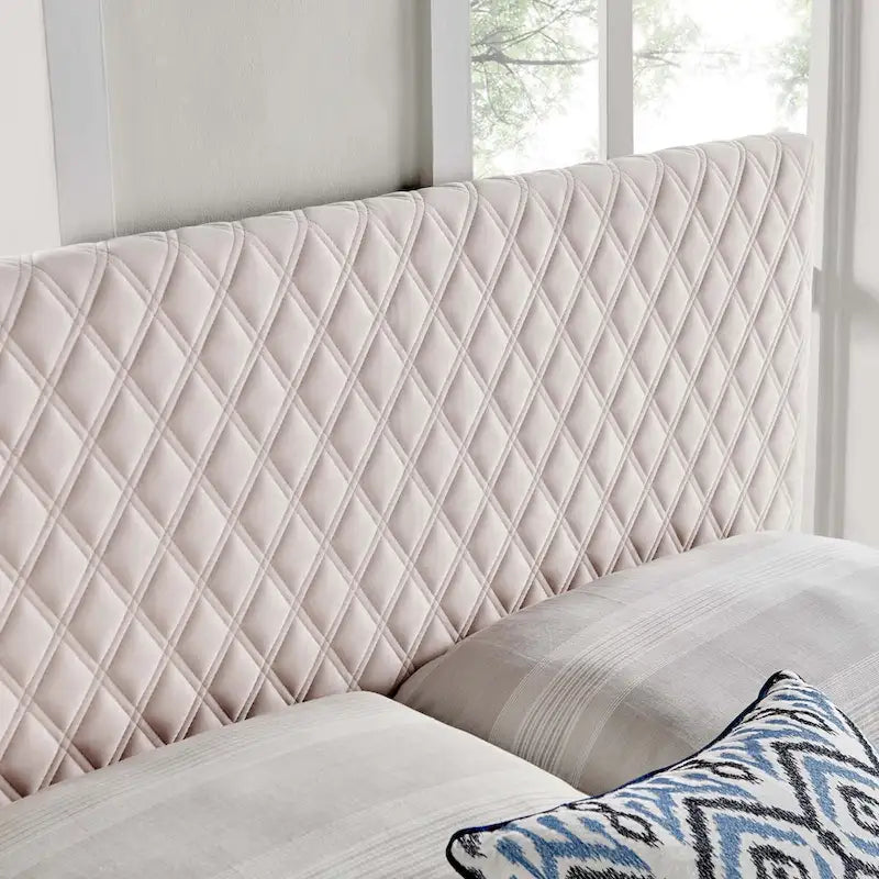 Testiera in velluto trapuntato per letto a una piazza e mezza/matrimoniale - Disponibile in 8 colori