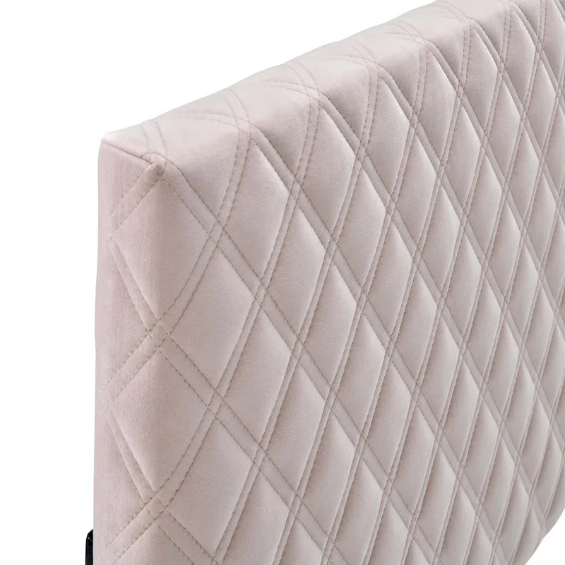 Testiera in velluto trapuntato per letto a una piazza e mezza/matrimoniale - Disponibile in 8 colori