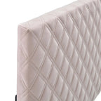Testiera in velluto trapuntato per letto a una piazza e mezza/matrimoniale - Disponibile in 8 colori
