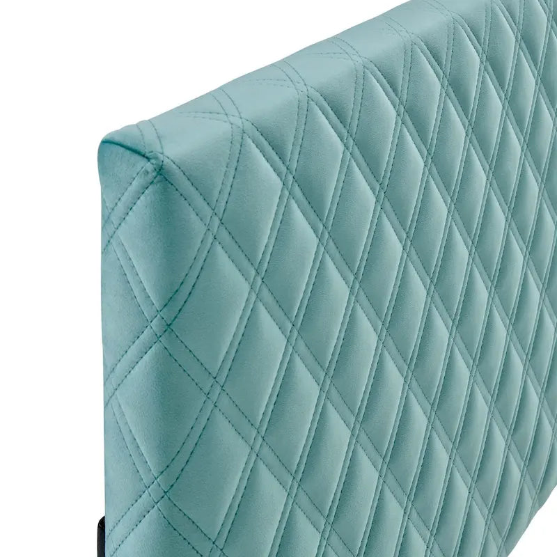 Testiera in velluto trapuntato per letto a una piazza e mezza/matrimoniale - Disponibile in 8 colori