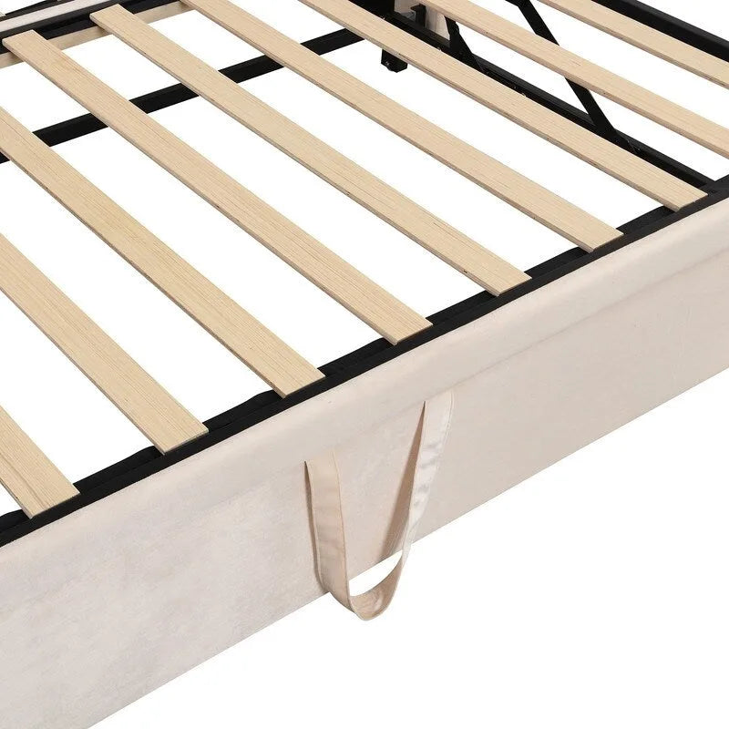 Divano letto imbottito in velluto rosa / grigio / beige con letto estraibile, da una piazza e mezza a matrimoniale, 2 persone