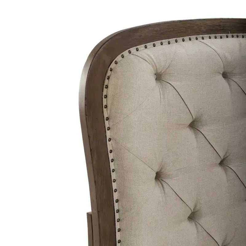 Set letto imbottito Dusty Taupe, cassettiera e specchio – Queen/King, per 2 persone