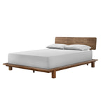 Letto a piattaforma basso noce, stile minimalista, per 1-2 persone